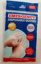 Gants jetables d'urgence 100 PCE, taille unique, poids moyen