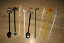 Lot de 9 Touilleurs Agitateurs publicitaire Vintage