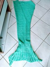 Plaid Queue De Sirène Mailles Turquoise S-M