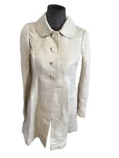 Très Beau Manteau Demi Saison Beige Doré Lin Luisa Beccaria 42=40 Tbe Auth 