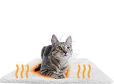 PiuPet® Tapis Auto Chauffant Chat et Chien 60x45cm (M) - Couverture Blanc 