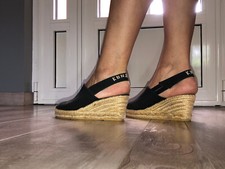 jolis escarpins compensés noir en corde KENZO jungle pointure 38 excellent état