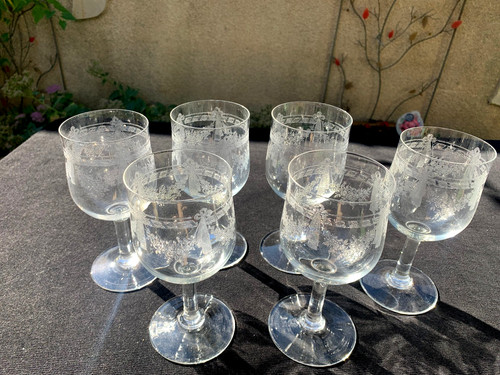 Anciens verres eau - anciens, à