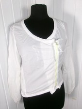 VINTAGE Chemisier blouse 100% coton blanc COP COPINE  Houat 36/38 logo brodé