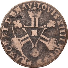 France, Louis XIV, 6 Deniers