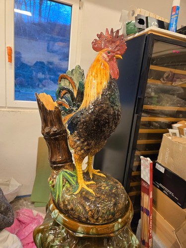 Coq porcelaine delphin massier - coq,