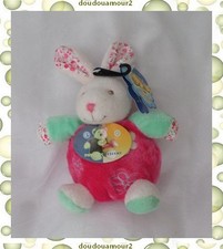 Doudou Peluche Lapin Boule Phosphorescent Rose Blanc Vert Fleur Toodo