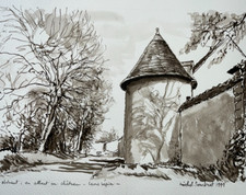 NOHANT Indre AQUARELLE Signée