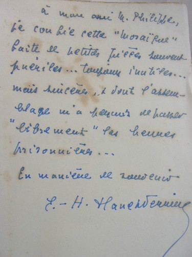 Envoi autographe e h - autographe, e.h