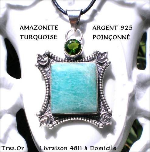 Collier amazonite turquoise - collier,