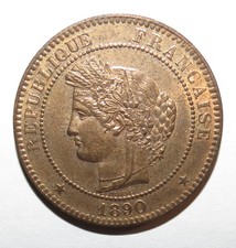 10 Centimes Cérès 1890 Paris – Bronze – Brillant de frappe, rare état