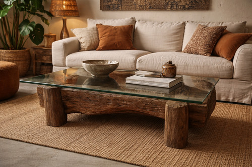 Table basse unique teck - unique, en