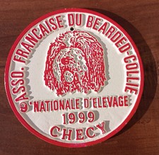 Plaque concours canin Ass. française BEARDED-COLLIE / 8e Nationale élevage 1998