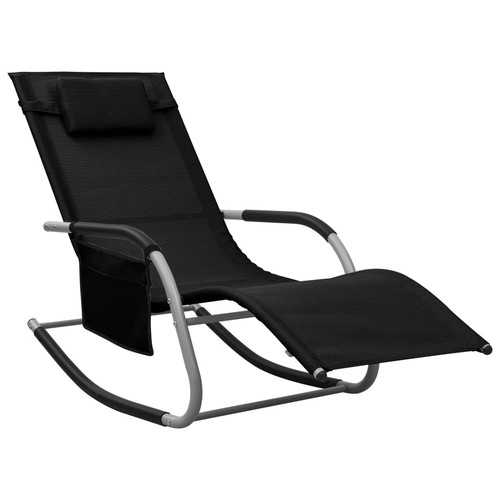 Chaise longue textilène noir - chaise,