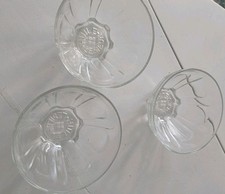 Années 50/60/Pub Huile Lesieur Lot De 3 Bols En Verre Translucide 