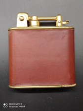 Ancien grand briquet essence de table en  laiton et cuir  - LANCEL AUTOMATIQUE .