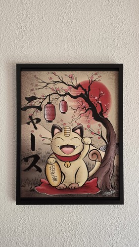 Tableau maneki neko dessin - neko,