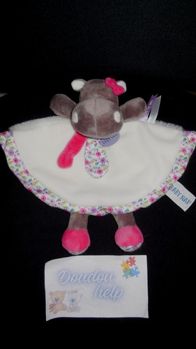 Doudou plat hippopotame - hippopotame, zoé