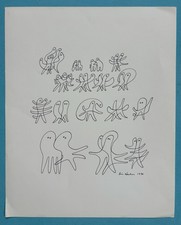 Ervin NEUHAUS (1928-2012) Dessin Feutre Unique 1976 Cosmos Barbapapa Spatial 33