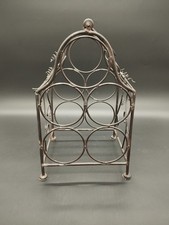 Ancien porte-bouteilles en fer forgé – 5 emplacements – H. 36 cm