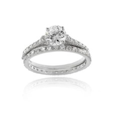 925 Argent Rond Zircone Mariage Fiançailles Bague Parure Taille 7