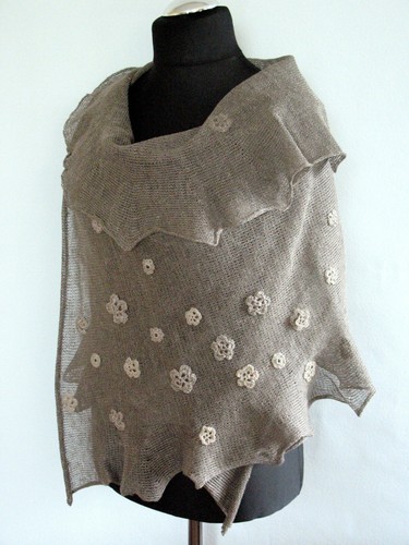 Foulard lin gris naturel - en,