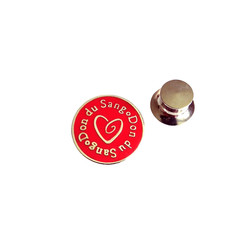 Pin's pin lapel enamel pins logo Don du Sang Blood Donation bas argenté EGF 16mm