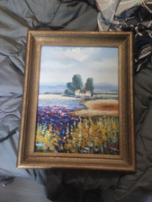 Tableau huile paysage Mas