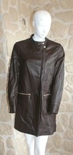 Manteau cuir marron cognac - 3/4,