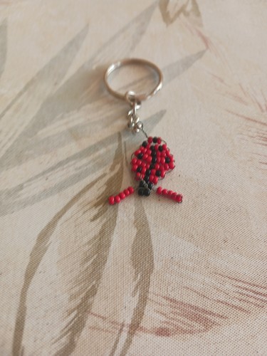 Porte clé coccinelle - porte‑clé, perles