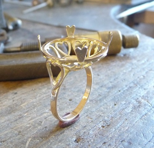 Monture bague pièce kt - or, 18