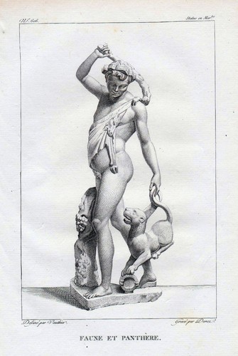 Statue faune avec la - ",