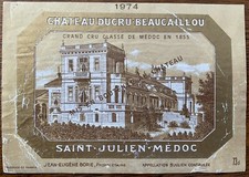 Étiquette Château Ducru Beaucaillou 1974 - 73 cl