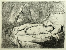 JEUNE FEMME NUE ALLONGÉE