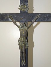 -ANCIENNE CROIX D'AUTEL BOIS