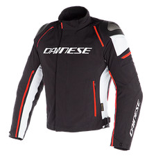 Veste de moto en tissu Dainese RACING 3 D-DRY® JACKET Noir Blanc Rouge