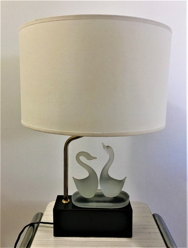 Lampe avec cygne - lampe, verre