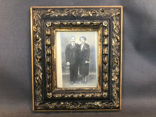 Ancien cadre photo bois - , et