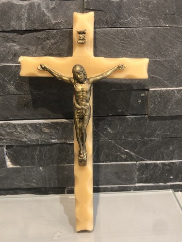 Crucifix ancien cire - en, et