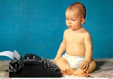 Enfants - Image - Autres - Bébé - Machine à écrire - CPM - Carte Neuve - Voir Sc