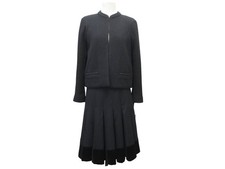 NEUF ENSEMBLE TAILLEUR CHANEL VESTE + JUPE EN TWEED NOIR 38 M BLACK SKIRT 9300€