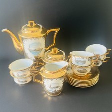 Service à café porcelaine vintage souvenir monuments de Venise Italie 1950s 60s