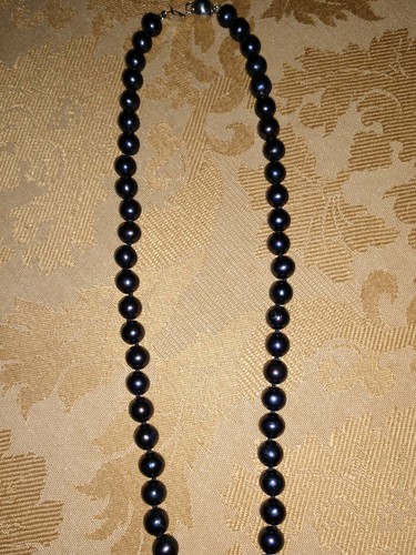 Dyed black pearl necklace - pearl, necklace,