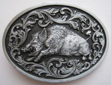 BOUCLE DE CEINTURE SANGLIER  CHASSE  COUNTRY - Ref.74a