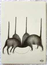 CPSM Fantaisie Vierge  - Dessin d'A. Dubout - "Chats dans Panier à Provisions"