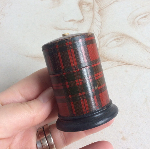 Ancienne boite bois - boite, tartan