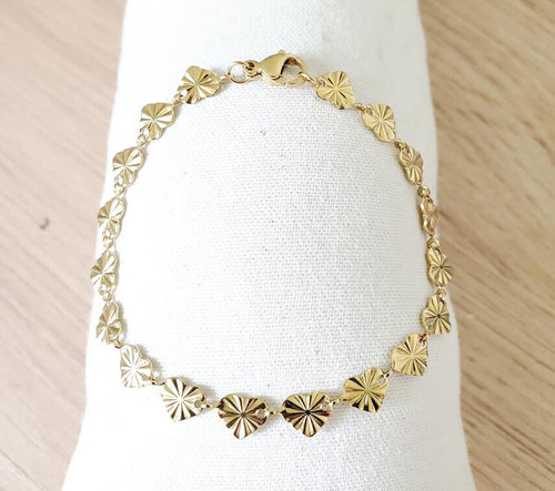 Bracelet coeur chaine acier