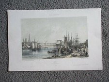 Gravure ancienne Rouen  Normandie