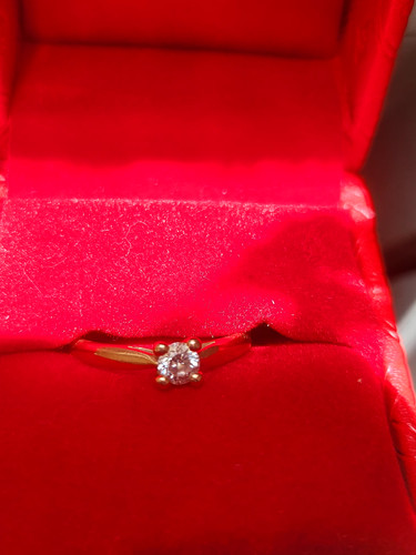 Bague solitaire jaune et - bague,