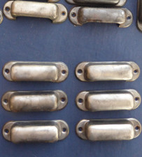 8 poignées coquille fer tiroirs meuble Atelier Bureau métier 8,5 cm